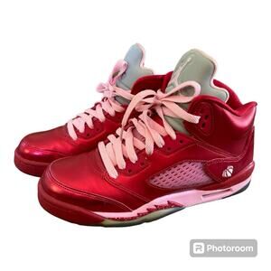 Nike Air Jordan 5 Retro GG 'Valentines Day' Red Pink Kids Size 6.5Y 440892-605